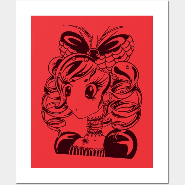 Spider Lolita Girl Wall Art by BunnyBees Studios